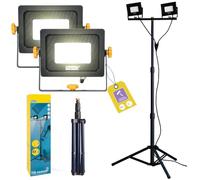 Rapid The Painter - Kit projecteur LED sur trépied (2 lampes) | 2 projecteurs LED 2 000 lumens, lumière du jour 6 000 K, têtes orientables, trépied 65-140 cm, IP65, sur secteur