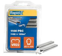 Rapid VR22 - Agrafes à Grillage en Acier Galvanisé, Compatible avec les Grillages 5-11 mm, Idéal pour Sécuriser Cages & Clôtures, 1100 Pièces, Emballage sous Blister (40108806)