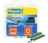 Rapid VR22 - Agrafes à Grillage en Acier Galvanisé, Plastifié Vert, Compatible avec les Grillages 5-11 mm, Idéal pour Sécuriser Cages & Clôtures, 215 Pièces, Emballage sous Blister (40108802)