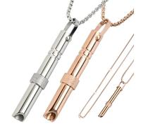 Rapidbok 2 Pièces Collier de Respiration Consciente, Collier de Soulagement d'Anxiété en Acier Inoxydable, Collier de Respiration Anapana, pour Méditation Anti-Stress Relaxation