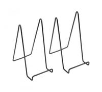 Rapidbok 2 Pièces Metal Support Assiette Decorative, Support Cadre Photo de Table, Assiette Présentoirs, Porte Assiette Chevalet, Supports de Cadre Noir pour Art de table, Livre, Tableaux (8 Pouces)