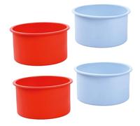 Rapidbok 4pcs Moule à Gâteau en Silicone, 4 Pouces Moule à Gâteau Rond, Moule Layer Cake Silicone, Moule Silicone pour Layer Cake, Moule Silicone Patisserie Rond pour Pain Gâteaux Gâteaux Stratifiés