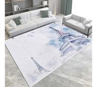 Rapis Aquarelle Tapis De La Zone De La Tour Eiffel Paris Machine Wasable Not Area Rapier 60 X 90 Cm Cape DE Pie Chef Facile Pie pour pour Le SOIX Soir Salle Bure,120 X 170 Cm