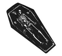 Rapis De Motif Squelettique Gothic Squelette De Cercueil Tapis De Salle De Bain en Velours De D'halloween Spooky, Tapis De Décoration D'horreur Réversible Pour Le Couloir De La Salle De Bain U
