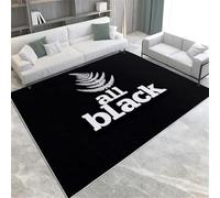 Rapis Noirs Rugby Team Pattern Machine Washable Pile Shot Area Rapis 60 X 90 Cm Mat De Sol Intérieur sans Glissement pour Salon Couche De Chambre À Coucher Et Décoration De Couloir,180 X 240 Cm