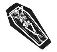 Rapis Squelette Gothic Bath Mat Gothic - 39.37x15.7 Pouce D'entrée Non Glissée Capte D'entrée | Velvet Crystal Velvet Spooky Coffin Floor Floor Mat, Halloween Salle Kird Pour La Décoration De La Maiso