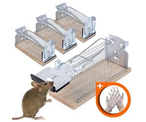 RAPIZZ Piege a Souris Vivante 4 pièces - IN ant D'hygiène & Conseils d'expert I Piège à Souris sans Tuer Cage piege Souris I Mouse Trap Pièges à Souris I Attrape Souris piege