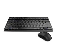 Rapoo 8000M Wireless Clavier Souris Set Wireless Deskset 1300 DPI Sensor 12 Mois Autonomie de la Batterie Compact BE-Layout AZERTY PC & Mac - Noir/Gris