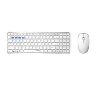 Rapoo 9300M Multimode Sans Fil Ultra-Mince Bureau Combo Set Qwerty Blanc