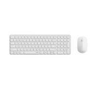 Rapoo 9310M Clavier sans Fil Ensemble Souris Bluetooth & 2.4G USB sans Fil Multi-Dispositifs Jusqu'à 4 Appareils, Boîtier Compact Aluminium Plat, Disposition QWERTZ, Allemand, Blanc