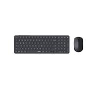 Rapoo 9710M Ensemble Clavier-Souris sans Fil - Bluetooth et USB 2,4 GHz, Compatible avec jusqu'à 4 appareils, Batterie Rechargeable, boîtier Compact et Plat en Aluminium, Disposition QWERTZ alleman
