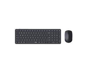Rapoo 9710M Ensemble Clavier-Souris sans Fil - Bluetooth et USB 2,4 GHz, Compatible avec jusqu'à 4 appareils, Batterie Rechargeable, boîtier Compact et Plat en Aluminium, Disposition QWERTZ alleman