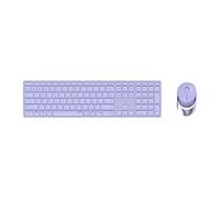 Rapoo 9800m Wireless Keyboard Mouse Set Wireless Desktop 1600DPI Sensor Rechargeable Battery Flat Aluminum Design DE-Layout QWERTZ PC & Mac - Purple