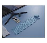 Rapoo 9850M Clavier Souris inclus RF Wireless + Bluetooth QWERTZ Bleu Allemand (00215388)