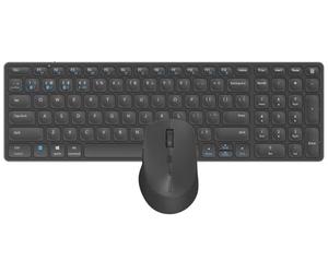 RAPOO | Clavier et souris sans fil 9700M (clavier QWERTY et souris ergonomique Bluetooth, compatible avec Windows et Mac, batterie rechargeable, clic silencieux, connexion sur plusieurs appareils)