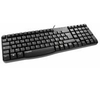 Rapoo Clavier multimédia USB filaire N2400 – AZERTY, design, idéal pour les maladroits – Noir