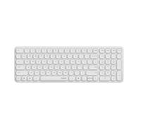Rapoo E9310M - Clavier sans Fil Bluetooth et USB 2.4G sans Fil, Multi-appareils jusqu'à 4 appareils, boîtier en Aluminium Compact Plat, Fonctionnement sur Piles, Disposition QWERTZ Allemande, Blanc