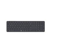 RAPOO E9810M Clavier sans fil Bluetooth et USB 2,4 G sans fil, multi-appareils jusqu'à 4 appareils, boîtier plat en aluminium, batterie rechargeable, disposition QWERTZ pleine format allemand