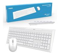 Rapoo Ensemble sans Fil Souris + Clavier (nœud Papillon, Multi-Mode, sans Fil, USB A, Slim, Ordinateur) Blanc