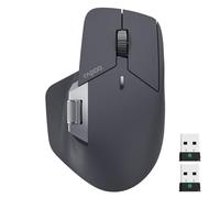 RAPOO MT760 PRO Souris sans fil, NearLink + Bluetooth 5.0 multi-appareils, 12 K DPI, interrogation 2K, Ergo pour le travail et les jeux, 11 boutons programmables, mémoire intégrée, clics silencieux