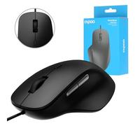 Rapoo Souris d'ordinateur Filaire (Optique, Souris, PC, Silencieux, câble USB A, 3600 DPI, 120 cm, Wired) Noir