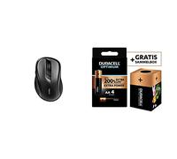 Rapoo Souris Optique sans Fil Multi Mode 2,4GHz/BT 3.0/BT 4.0 "M500 Noir + Duracell - Nouveau Piles alcalines AA Optimum, 1.5 V LR6 MX1500, Paquet de 4