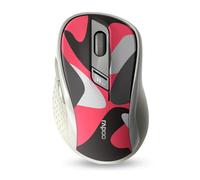 Rapoo Souris optique sans fil Multi-Mode silencieuse "M500" (bluetooth, souris d'ordinateur, design, avec boutons et molette de défilement) Camouflage rouge