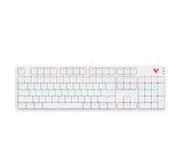 Rapoo V500Pro Clavier de jeu mécanique pleine grandeur, 104 touches anti-ghosting, rétroéclairage RVB arc-en-ciel personnalisable, touches de raccourci multimédia, boîtier supérieur amovible, USB-C