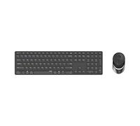 Rapoo Wireless Keyboard Mouse, 9800m, 1600dpi Sensor, Rechargeable Battery, Flat Aluminum Design, DE Layout QWERTZ PC & Mac - Dark Grey