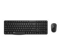 Rapoo X1800S Clavier Souris sans Fil Kit Wireless Deskset 1000 DPI Capteur 12 Mois Autonomie de la Batterie Ergonomique pour Gaucher et Droitier Disposition BE-Layout AZERTY PC & Mac - Noir