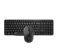 Rapoo X1800S Ensemble clavier et souris sans fil, station de bureau sans fil, disposition QWERTY US (États-Unis), 2,4 GHz, capteur 1000 DPI, autonomie de 12 mois, ergonomique pour gauchers et droitier