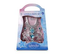 Rappa 207585 Parure de bijoux couronne pour la petite reine des neiges 3 pièces