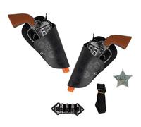 Rappa 680876 Kit de cowboys avec 2 pistolets, ceinture, étui et étoile de Sheriff