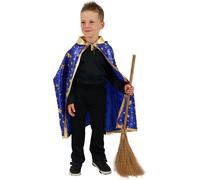 RAPPA Cape magique bleue pour enfants avec étoiles de sorcière