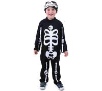 RAPPA Costume enfant squelette avec chapeau (M)