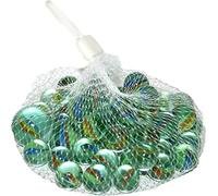 Rappa Jolies billes de verre dans un filet - 50 billes + 1 grande billes.