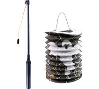 RAPPA Lanterne d'Halloween noire 15 cm avec bâton lumineux 40 cm