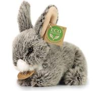 RAPPA Peluche lapin gris foncé couché 17 cm ECO-FRIENDLY