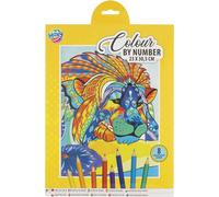 RAPPA Set créatif peinture par chiffres + 8 crayons de couleur 23x30,5 cm lion