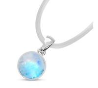 Rappel Collier Pierre de Lune - Prêt à offrir avec une carte significative - Étanche - Ne ternit pas - Chaîne réglable - Pendentif Pierre de Lune Naturelle