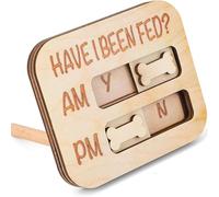 Rappel d'alimentation magnétique pour animaux de compagnie, un seul côté « Have I Been Fed », traqueur d'alimentation en bois avec tableau des indications quotidiennes AM/PM, pour chien, chat, chiot