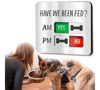 Rappel d'alimentation pour chien - Tableau d'alimentation pour chien avec suivi « Have We Been Fed AM/PM », panneau aimanté avec suivi pour animaux de compagnie pour réfrigérateur, empêche la