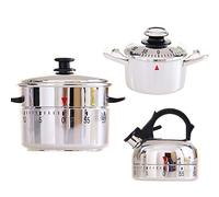 Rappel de compte à rebours mécanique manuel en forme de théière en acier inoxydable de 60 minutes