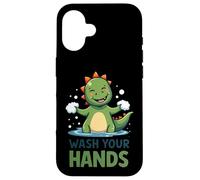 Rappel d'hygiène Dinosaure « Wash Your Hands » Coque pour iPhone 16