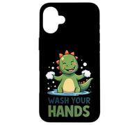 Rappel d'hygiène Dinosaure « Wash Your Hands » Coque pour iPhone 16 Plus