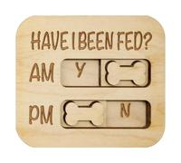 Rappel Magnétique Repas Chien - Nourriture Animal Déjà Mangé avec Indication Quotidienne AM/PM, Fournitures Alimentation & Abreuvement en Bois pour Chiens | pour Petit Moyen Chiot Intérieur