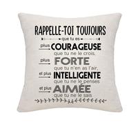 Rappelle-toi Toujours Housses de Coussin Cadeau d'inspiration pour Les Femmes Filles Fille Sœurs Amis Petite Fille Femmes Anniversaire Remise des diplômes Cadeau de Noël (Rappelle-toi Toujours-Elle)