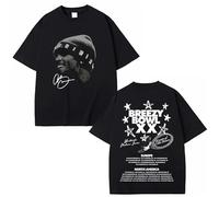 Rapper Chris Brown Breezy Bowl XX Tour 2025 T-Shirt Graphique Hommes Femmes Hip Hop Pop Musique T-Shirts Mode D'été Vintage T-Shirts XS-3XL-Dark Blue||3X_l