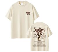 Rapper Chris Brown XX Tour Imprimé Sports Manches Courtes Hommes T-Shirt Unisex Mode Coton Chemise Hommes Et Femmes Hip Hop Oversized T-Shirt XS-3XL-White||3X_l