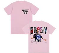 Rappeur Chris Brown Breezy Bowl XX 2025 Tour T-Shirt Hommes Femmes Mode Imprimé À Manches Courtes Oversized Cotton Casual T-Shirt XS~4XL-Pink||x_l